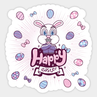 rabbit greeting happy easter Sticker